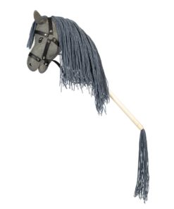 Alternative view of Luxe Hobby Horse met open mond en staart | Grijs