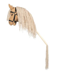 Alternative view of Hobby Horse met open mond en staart |  Kleur Blond | Luxe uitvoering