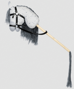 Alternative view of Hobby Horse Star met open mond | Grijs gevlekt | met staart