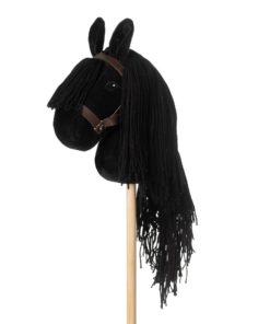 Hobby Horse Stokpaard zwart met rugzakje