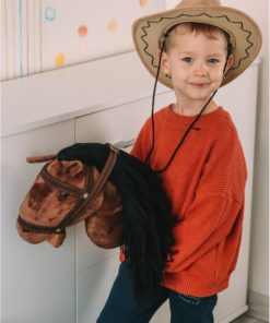 Alternative view of Hobby Horse Bruin met open mond en halster | Teddykompaniet