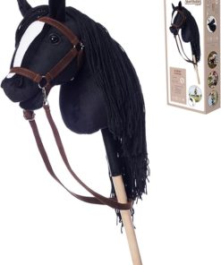 Hoppihorse hobby horse met halster en staart - zwart