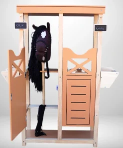 ByToiZZ Hobby Horse stal + Paard Bruin 2