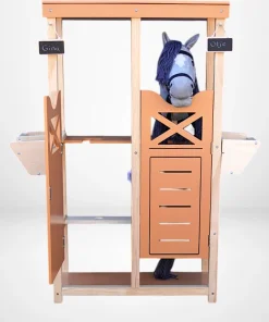 ByToiZZ Hobby Horse Set – Stal + Paard | Kleur Grijs