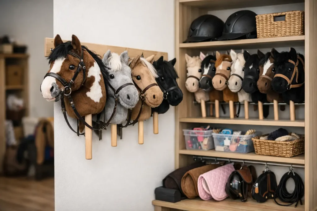 Opbergoplossing voor hobby horses kiezen